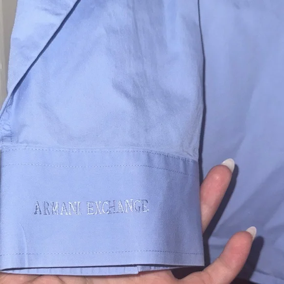 Armani Exchange Men's Light Blue Dress Shirt - Picture 8 of 12